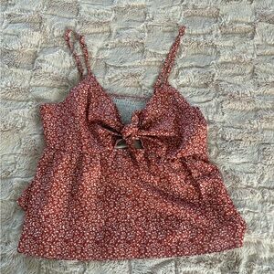 Floral Red Women's Top
